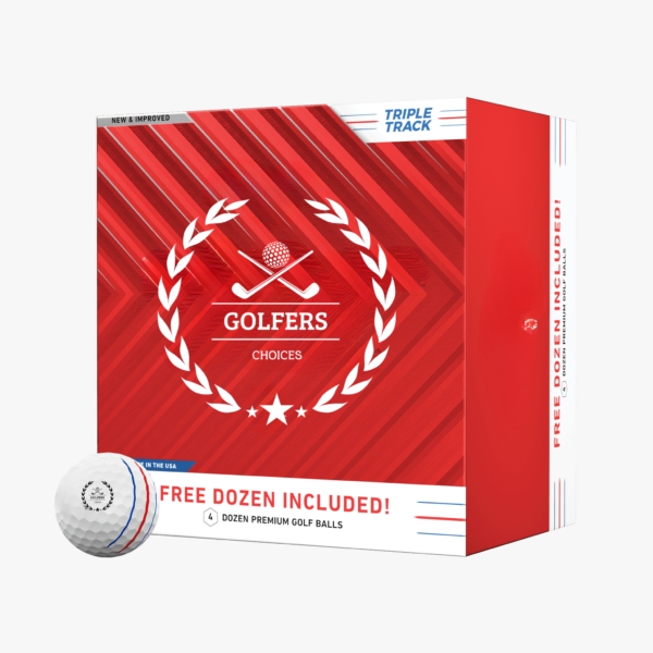 Red triple track golf balls